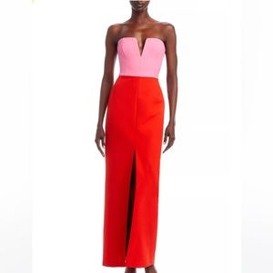 BCBG colorblock strapless gown size 6